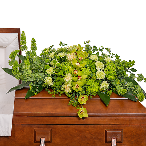 Tranquil Oasis Casket Spray with Orchids